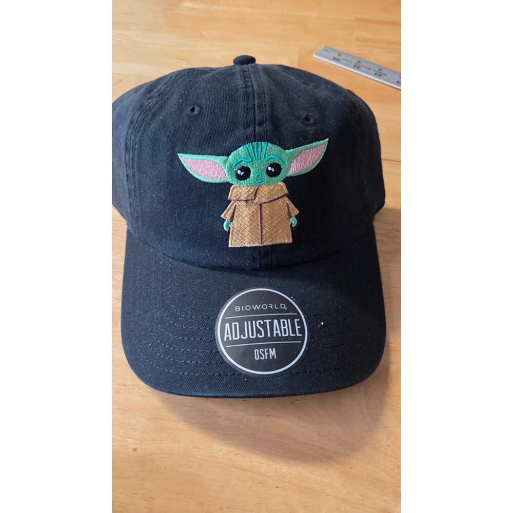Star Wars Grogu Baby Yoda Hat Bioworld Adjustable Black Cap NWT